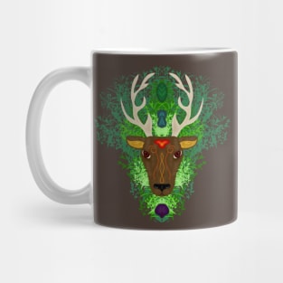 Spirit Guardian Elk with Nature Forest Elements Mug